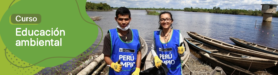 Imagen portada del curso que muestra a dos jóvenes participando en acciones de educación ambiental