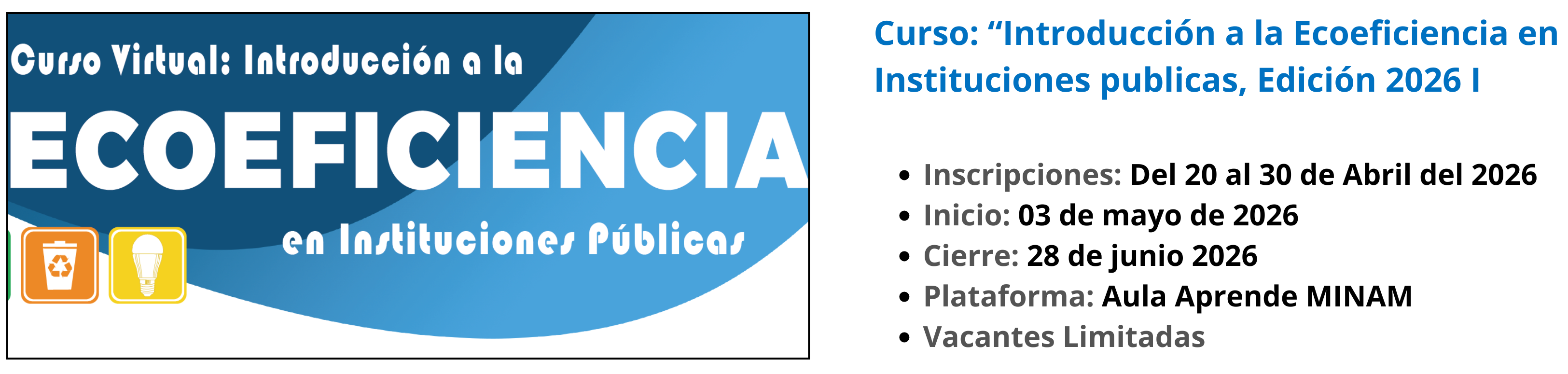 es la etiqueta del curso ecoeficiencia 2026 I